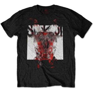 Slipknot - Devil Single - Logo Blur Heren T-shirt - met rug print - XL - Zwart