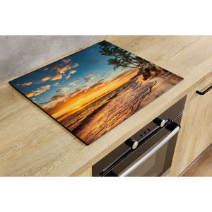 Inductiebeschermer - Beachday - 80x52 cm - Inductiebeschermer - Inductie Afdekplaat Kookplaat - Inductie Mat - Anti-Slip - Keuken Decoratie - Keuken Accessoires