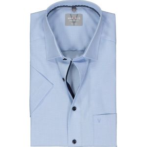 MARVELIS comfort fit overhemd - korte mouw - structuur - lichtblauw - Strijkvrij - Boordmaat: 42