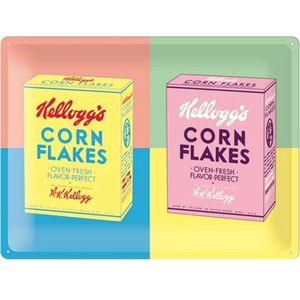 Kellogg's Corn Flakes Pop Art Reliëf Metalen Bord 30 x 40 cm