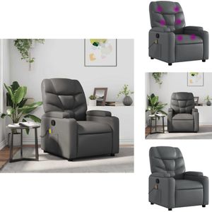vidaXL Massagestoel - Massagestoelen - Fauteuil - Relaxfauteuil - Massagestoel verstelbaar kunstleer grijs