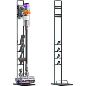 Stabiele houder voor Dyson V15 Detect Absolute en V12 Slim - donkergrijs met dweilopzethouder