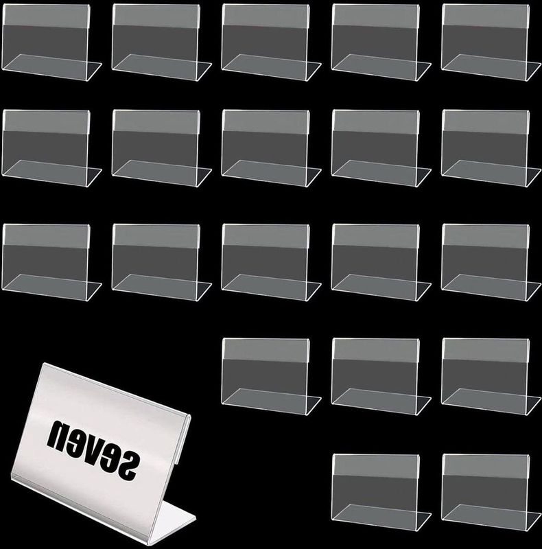 Transparante verticale acryl etikettenhouder voor visitekaartjes - 20 stuks