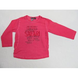 dirkje, meisjes , t-shirt lange mouw , hard roze , safari , 6 jaar 116