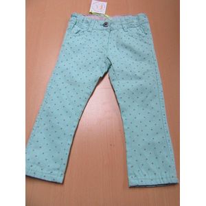 lange broek van dirkje voor meisje  mint groen met hartjes  2jaar 92