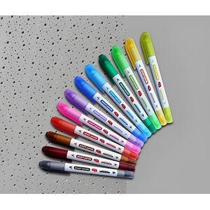 12 Whiteboard Marker – Dunne whiteboardstiften met aan 2 zijden een punt, middelgroot en fijn ��– Met een droogwisser uitwisbare whiteboardpennen