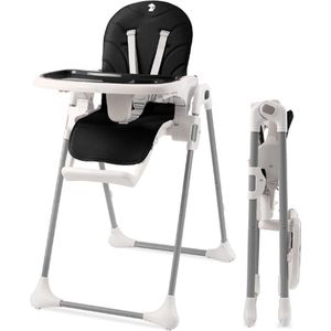 Kinderstoel - Verstelbaar en Opvouwbaar - Meegroei Kinderstoel - Afneembare Plank - Zwart