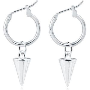 LGT Jewels Damesoorbellen met Puntige Zilveren Hanger