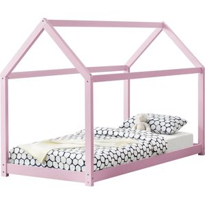 In And OutdoorMatch Kinderbed Ralph - Houten bed - Huisbed - 90x200 cm - Roze - Grenenhout - Voor meisjes - Voor jongens - Voor kinderen