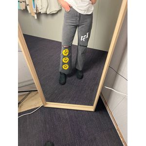 Smiley jeans 40 smiley broek broek met gaten wijde broek festival kleding