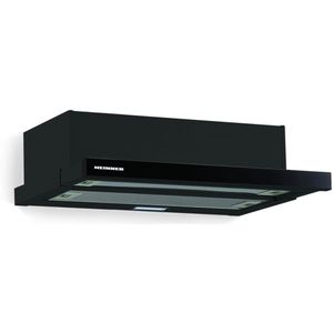 Heinner Onderbouw Afzuigkap – Telescopisch – 90 cm – 413.5 m³/u – 2 Standen – LED-Verlichting – 5 Jaar Garantie – Zwart Glas