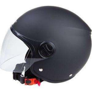 Helm - Jethelm - Mat zwart - Goedkope - Scooter helm - Motor helm - Brommer helm - Snorfiets helm - Snorscooter helm - M