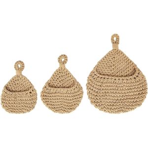 Hangende Boho Fruitmand - 3-delige Set Hangende Manden voor Keuken Decoratie