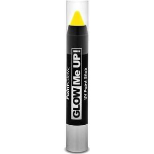 PaintGlow Face paint stick - neon geel - UV/blacklight - 3,5 gram - schmink/make-up stift/potlood