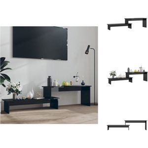 vidaXL Industrieel Televisiemeubel - 180 x 30 x 43 cm - Hoogglans zwart - Kast