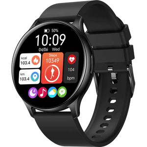 Valante ProXena Smartwatch - Smartwatch Dames en Heren - Zwart - 44 mm - Stappenteller - Hartslagmeter - Saturatiemeter - Bellen via Bluetooth