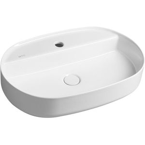 Isvea Wastafel Ovaal Opbouw Badkamer Wit
