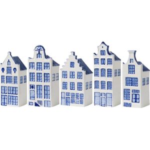 Huisjes - set van 5 - grachtenpand - Holland - huisjes decoratie - Hollandse cadeautjes - Holland souvenir - souvenirs Nederland