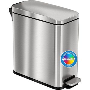 Slanke badkamer opstap-vuilnisbak SoftStep 1135 liter met AbsorbX geurfilter