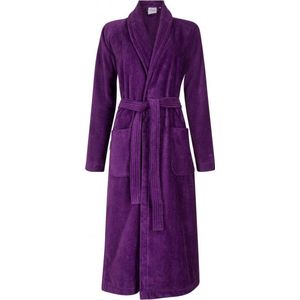 Dames badjas paars - sauna badjas velours katoen - paarse badjas sjaalkraag - Badrock - maat XS