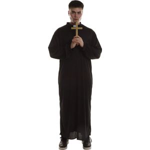 Karnival Costumes Halloween Priester Kostuum Heren 2-Delig Tuniek + Kruis Carnavalskleding Heren Halloween Kostuum Volwassenen Verkleedkleding Volwassenen - Polyester - Maat S