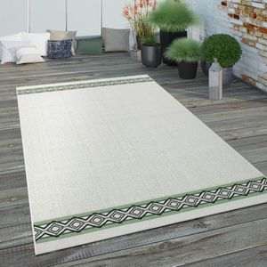 Paco Home Buiten vloerkleed terras balkon keukenvloerkleed etno design geometrisch patroon 120x170 cm