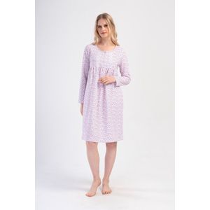 Vienetta - Dames Nachthemd, Lange Mouwen, Roze - XL