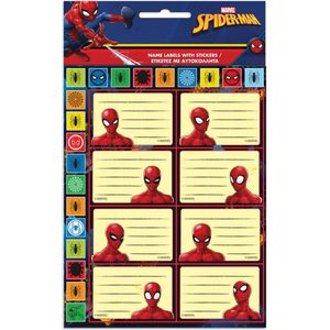 Spiderman Cadeau Labels - Naam Stickers - Cadeau Versiering - Labels - Sluitzegel - Feestdagen - Envelop Sticker - Kado - Naam Tags - Etiketten - Gift Labels - School - Sinterklaas - 16 stuks