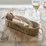 Riviera Maison Broodmand Riet, Serveermand voor boord - en stokbroden - Rustic Rattan Fresh Baquette Basket - Bruin - Rattan Pitriet