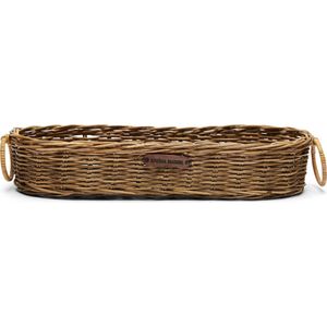 Riviera Maison Broodmand Riet, Serveermand voor boord - en stokbroden - Rustic Rattan Fresh Baquette Basket - Bruin - Rattan Pitriet