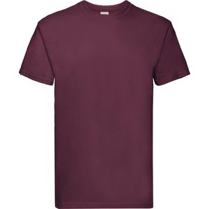 Fruit Of The Loom Heren Super Premium T-shirt met korte mouwen en ronde hals (Bordeaux)