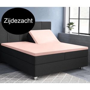 Zijdezachte Katoen/Satijn Lits-jumeaux Splittopper Hoeslaken Rozes-s160x200s-sGlanzend En Luxes-sAdemend En Duurzaam