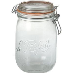 Le Parfait Voorraad/weckpot - 2x - glas - transparant - 14,5 x 8,5 cm - 750 ml