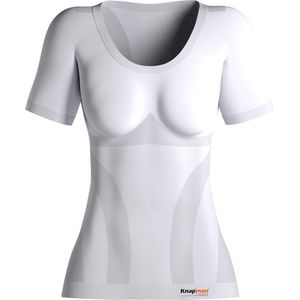 Knapman Compressie Shirt Roundneck (Ronde Hals) Vrouwen | Corrigerend Shirt | Wit | Maat XL