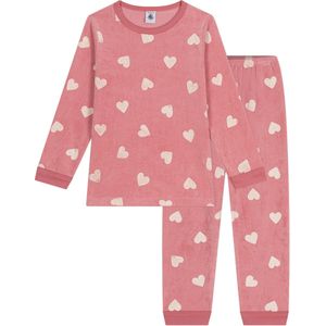 Petit Bateau Fluwelen pyjama met hartjesprint voor kinderen Meisjes Pyjamaset - Maat 110