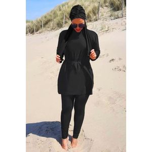 Burkini RIYAD - S van MADAMME BK Paris maat S | Burqini | Burkini | Zwarte bescheiden zwemkleding zwemset: zwemtuniek, zwemlegging & zwemtulband hijab bescheiden zwempak | islamitische badkleding | modest swimwear