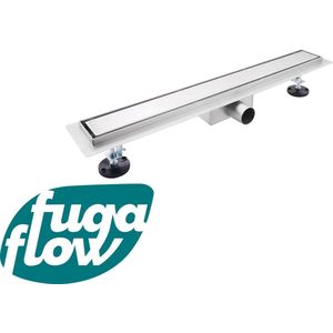 FugaFlow Eccelente Anta douchegoot badkamer 160cm met gesloten rooster met vloerflens RVS - Black Friday -
