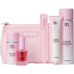 Pink Gellac Glow & Protect Nail Care Set - Geschenkset Vrouwen met Nail Care Pouch, Nagelvijl, Handcreme en Instant Glow Nail Treatment - Nagelverzorging Set - Geschenkpakket Handverzorging - Nagel Verzorging Set Manicure