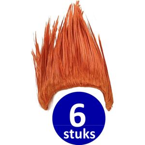 Oranje Pruik | 6 stuks Oranje Feestpruik ""Punk"" | Feestartikelen Oranje Hoofddeksel | Feestkleding EK/WK Voetbal