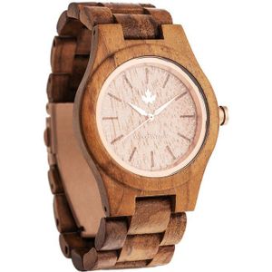 De officiële WoodWatch | Teak Rosegold | Houten horloge dames