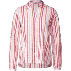 CECIL Multicolor Stripe Blouse Dames Blouse - pink sorbet - Maat XL