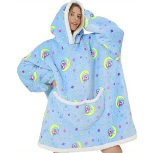 Bovista Hoodie Deken Met Mouwen - Plaid - Knuffeldeken - Onesie - Fleece Blanket - Dames - Heren - Kinderen - Extra Zacht & Warm - Eenhoorn