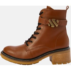 KUNOKA ROXANNE ankle boot jaspillite - Enkellaarsjes Dames - maat 40 - Bruin Cognac