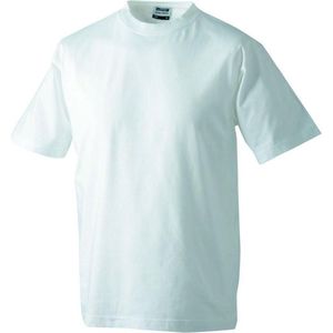 James and Nicholson Unisex Zware Ronde Tee (Wit)