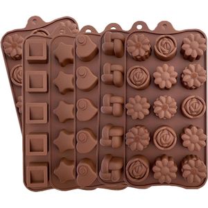 Siliconevormen, voor snoep en chocolade, kleine en soepele vormpjes, voor harde of rubberachtige zoetigheden, verschillende vormen