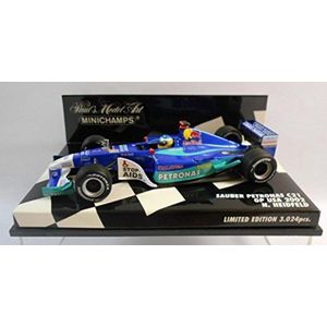 Sauber Petronas C21 GP USA 2002 - N. Heidfeld (Blauw) (12 cm) 1/43 MiniChamps - Modelauto - Schaalmodel - Model auto - Miniatuurautos - Miniatuur auto