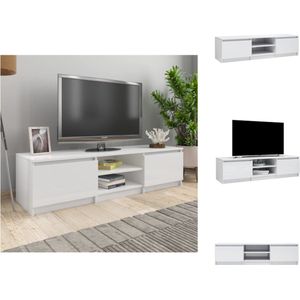 vidaXL TV-meubel - Klassiek - TV-standaard - Afmetingen- 140x40x35.5 cm - Kleur- Hoogglans wit - Materiaal- Bewerkt hout - Kast