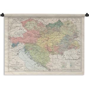 Wandkleed Antieke Keizerrijken in kaart - Vintage kaart van Oostenrijk-Hongarije Wandkleed katoen 60x45 cm - Wandtapijt met foto