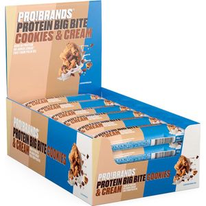 Pro!Brands | Protein Bar BigBite | Cookies & Cream | 24 Stuks | 24 x 45 gram