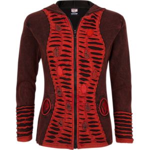 Dames Vest van Katoen met Polyester Fleece voering en vaste capuchon - SHAKALOHA - W Monzz Red M.